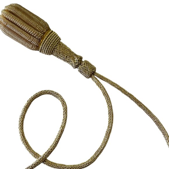 Military Sword Knot Gold Bullion Braided Cord Tassel Acorn Army Navy Vintage USA - Picture 3 of 7
